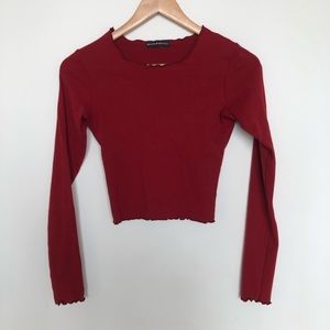 Brandy Melville Lettuce hem long sleeve